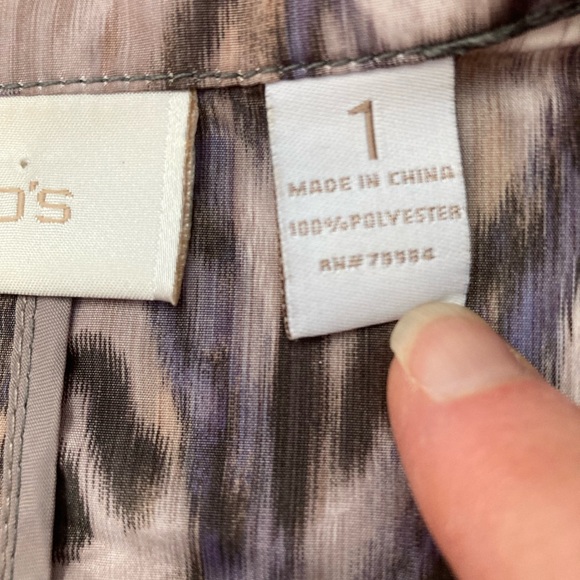 Chicos Jacket Womens Size 1 Tie Dye Snap Buttons Windbreaker Zip Pockets - Picture 3 of 7